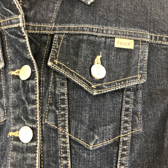French Connection FCUK Jean Denim Jacket Small - Picture 2 of 6